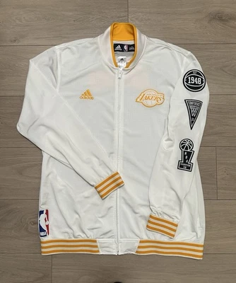 Lakers Kobe Bryant Era Size 2XL Last Year Adidas Warmup Jacket White Jersey  - Image 1 of 4