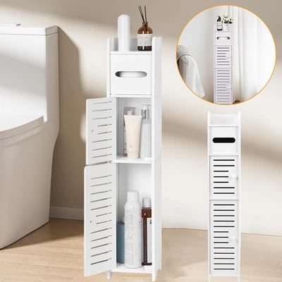 Badezimmerschrank Badschrank Toilettenschrank Schranksäule Toilettenpapierhalter - Bild 1 von 4