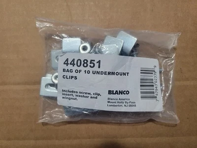 Blanco 440851 Juego de 10 clips de instalación de fregadero bajo montaje para fregaderos SILGRANIT Foto 1 de 2