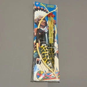 Vintage Toy Bow Arrow Knife Indian Archery SEALED Cowboy Western Hong Kong AL4 - Picture 1 of 8