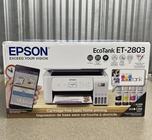 NEW Epson Ecotank ET-2803 All-In-One Wireless Printer White - Picture 1 of 2