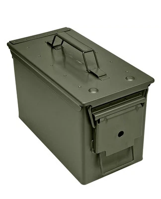 3 boxes .50 Cal New Metal Ammo Box Military Storage Container  Olive Green Clasp - Image 1 of 4