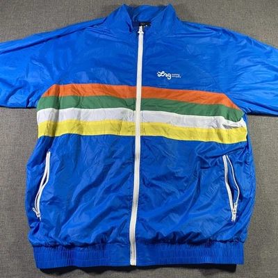 LRG Jacket Mens 2XL Windbreaker Full Zip Rainbow Stripe 20th Anniversary Nylon - Image 1 of 4