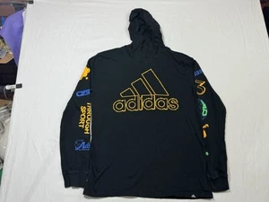 Adidas Long Sleeve Shirt Youth XL Black Rainbow Hoodie Lightweight Pullover Kids - Picture 1 of 12