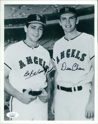 LA Angels Dean Chance Bo Belinsky Signed 8x10 Cardstock Photo JSA Authenticated - Image 1 of 2