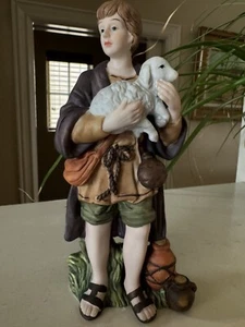 Kirkland Nativity Replacement Figurine 75177 Shepherd Carrying Lamb 7.5" - Picture 1 of 5
