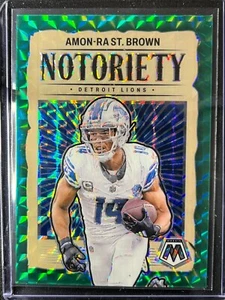 2024 Panini Mosaic Football Amon-Ra St Brown Notoriety Green Mosaic Insert Card - Picture 1 of 2
