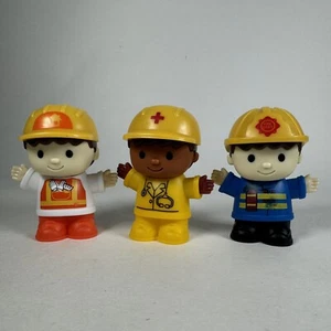 Play Mini Wheels Lot Of 3 Figures Workers 2.75" Plastic Men - Picture 1 of 7