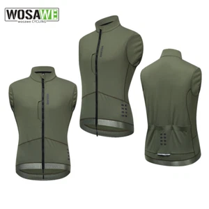 WOSAWE Hombres Otoño/Invierno Ciclismo Chaleco Bicicleta Montar Cálido Reflectante Chaqueta Top - Imagen 1 de 19