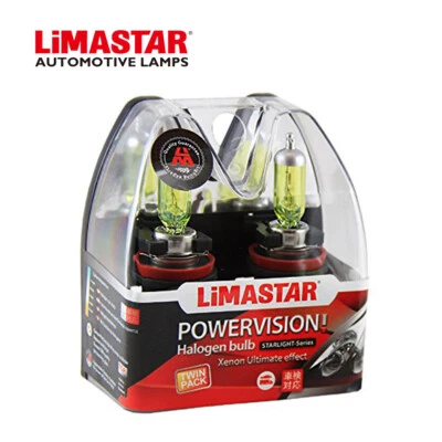 Golden Yellow H11 55w Halogen Fog Snow Light Headlight Bulbs 3000K (PAIR) Euro - Image 1 of 4