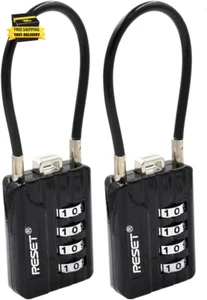 -200 4 Digit Combination Padlock with 4 Inches Steel Cable,Cable Lock for Locker - Picture 1 of 5