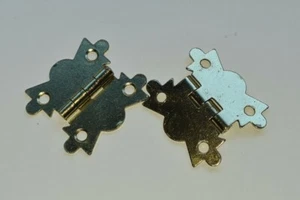 1 Pair Brass Plated 40mm Butterfly Hinges - Picture 1 of 2