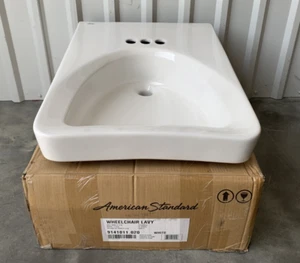American Standard 9141011.020 Wheelchair Wall-Hung Sink w/Centerset 4" - Picture 1 of 5