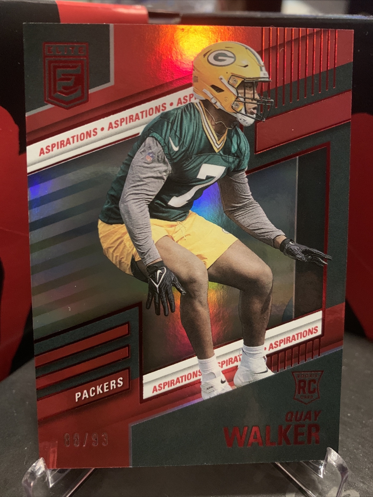 2022 Panini Donruss Elite Quay Walker RC Red Aspirations 88/93 #186 Packers