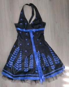 "Cotton Club" Vintage Skater Dress, Halterneck With Underskirt, Sz 12 - Picture 1 of 4
