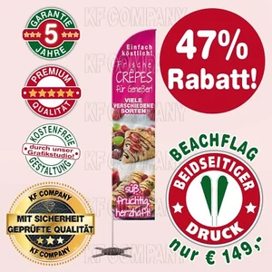 Flag bunting advertising flag beach flag 306 cm "crepes" with both sides, floor - Picture 1 of 24