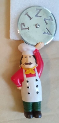 Joie Cute Multicolor Pizza Chef Guy Standalone Pizza Cutter 8" Tall - Image 1 of 4