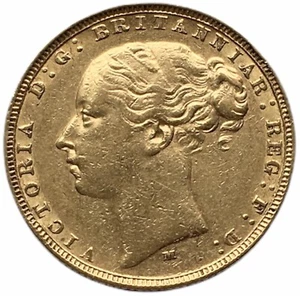 #E5106 - Gold sovereign - Queen Victoria Young Head - 1882 Melbourne - Picture 1 of 3