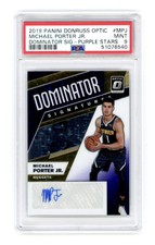 2019-20 Donruss Optic Dominator Michael Porter Jr Auto Purple Stars SP /29 PSA 9