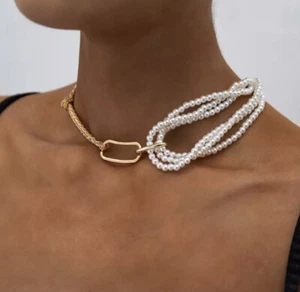 Collar de garganta de perlas de moda para mujer - Imagen 1 de 12