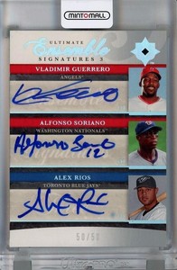 2006 Upper Deck Ultimate Collection Vladimir Guerrero / Alfonso Soriano / Alex R