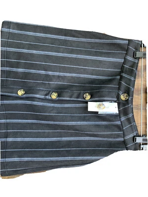 New Francescas Miami Womens Skirt Size M Stripped Black Buttons Stretch - Image 1 of 4