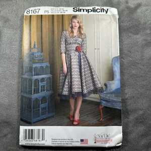 Vestido Simplicity 8167 Patrón Tallas 12-20 Estilo Vintage Ajuste Elegante Acampanado Costura - Imagen 1 de 6