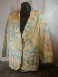 Vintage 1980er RRRRuss Größe Medium mehrfarbig Blumenmuster Blazer mit Schulterpolstern  - Bild 1 von 6