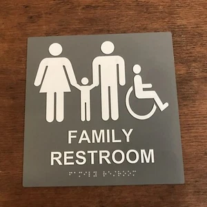   Public Business Family Restroom Sign 8" X 8" (HD20) - Picture 1 of 3