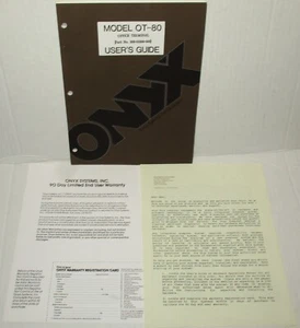 Onyx Sytems Inc. Model OT-80 Office Terminal User's Guide 1984 Vintage Reference - Picture 1 of 14