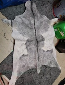 Genuine Black and White Cowhide Rug, Black And White Cow Hide Rug 36x24 - Picture 1 of 11