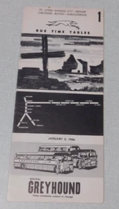 1966 Central Greyhound bus passenger timetable St. Louis Kansas City Denver - Picture 1 of 3