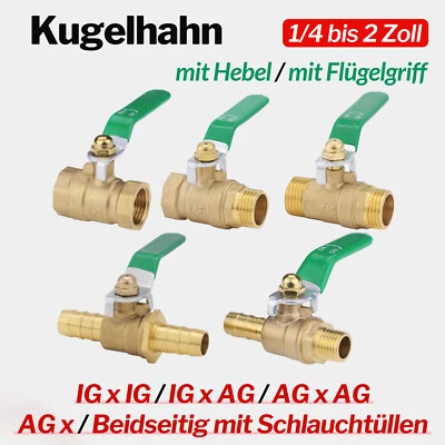 Kugelhahn Wasserhahn Messing Absperrhahn Absperrventil Kugelauslaufhahn IG / AG - Bild 1 von 4