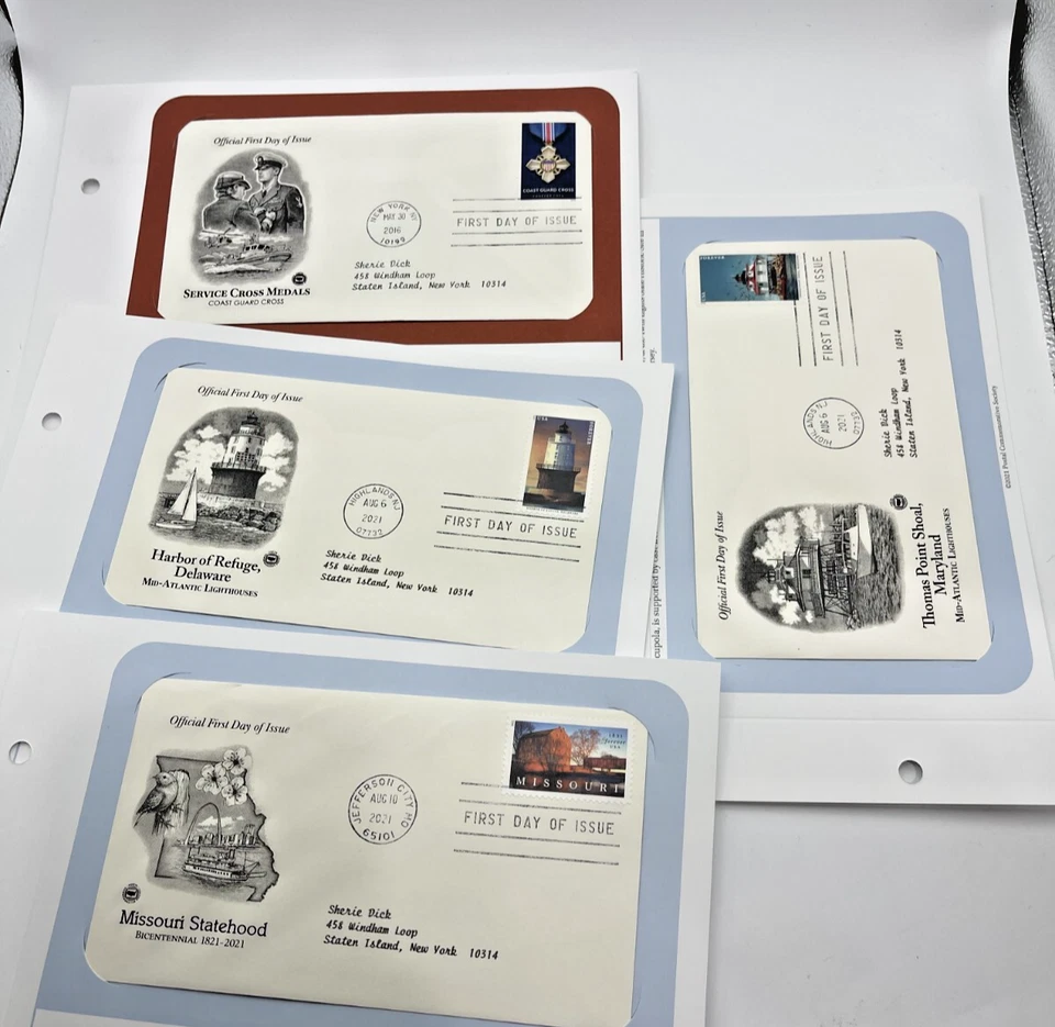 Mixed US FDC First Day of Issue Envelopes / Stamps w/ Card - Image 1 of 1