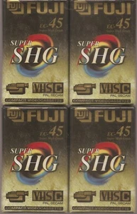 Videocámara casete cintas de video Fuji EC-45 SHG / súper alto grado VHS C X 4 - NUEVO - Imagen 1 de 5