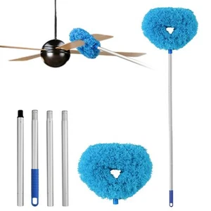 Ceiling Fan Cleaner Duster Reusable Microfiber Fan Blade Cleaner Blue - Picture 1 of 6