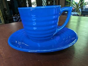 BAUER Keramik Los Angeles RINGWARE KOBALTBLAU, TASSE und UNTERTASSE SET MCM (#25-26) - Bild 1 von 15