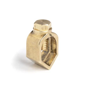 Copper Grounding Rod Clamp with Screw for 5/8" Ground Rod, Direct Burial - 1 pk - Picture 1 of 9