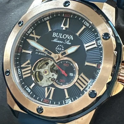 Bulova Marine Star Automatic Blue Dial Men's Watch 98A227 - Image 1 of 4