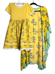 Kimono Matilda Jane What a Catch Amarillo y Verde Agua Floral M/L - Imagen 1 de 7