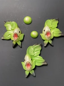 Three 1970 Miller Studios Koi Fish With Two Bubbles - Picture 1 of 3