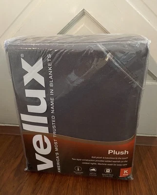 Manta Vellux Felpa Tornado Gris Pesada Suave y Lujosa King Nueva en Paquete Foto 1 de 2