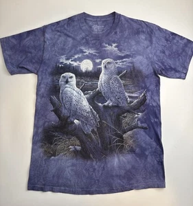 T-shirt maglietta grafica vintage anni '90 The Mountain Snowy Owl viola uomo grande - Foto 1 di 7