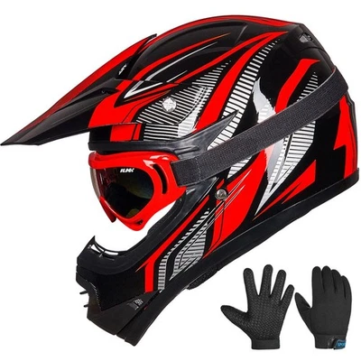 ILM Refurbished Youth Kids ATV Motocross Motorcycle Helmet Goggle&Gloves DOT B07 - Image 1 of 4