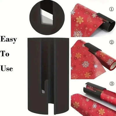 1Pc Sliding Wrapping Paper Cutter Craft Seconds Christmas Wrap Paper Cut Tools - Image 1 of 4