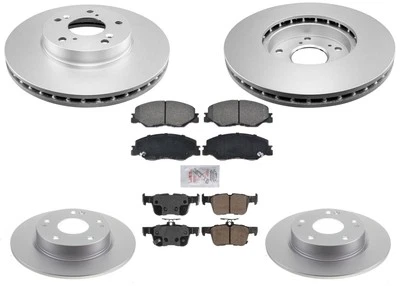 Ceramic Brake Pads & Coated Disc Brake Rotors Fits Honda Civic 2022 2023 2024 - Image 1 of 4
