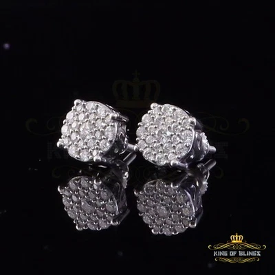 Pendientes de racimo de 0,50 quilates para hombre y mujer de moissanita de plata de ley 925 blancos Foto 1 de 4