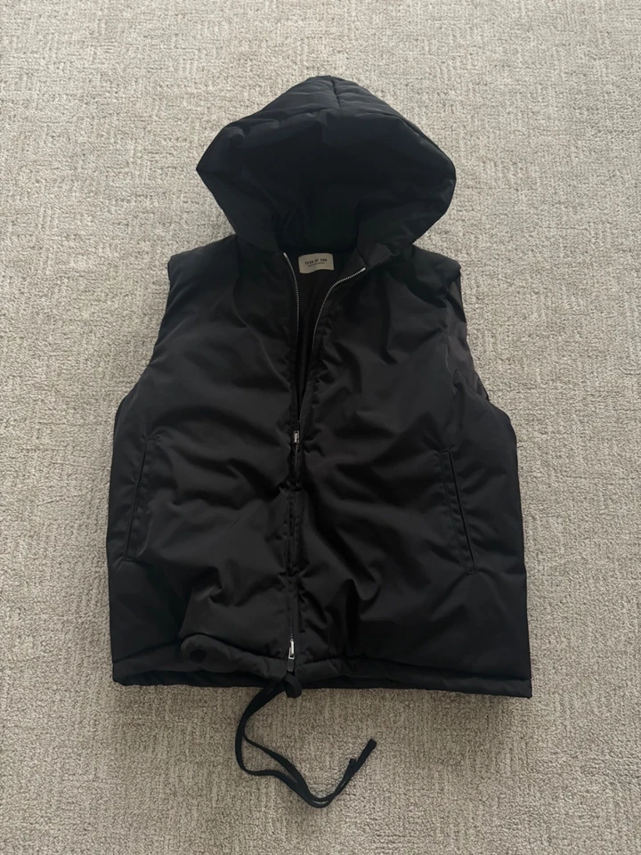 Fear of God Sixth Collection 'Black' Hooded Vest Mens Size Medium - Image 1 of 4
