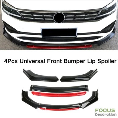 Protector divisor alerón labial parachoques delantero universal para automóvil rojo brillante labio de 2 capas Foto 1 de 4