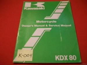 MANUAL DE SERVICIO DE MOTOCICLETA DE FÁBRICA KAWASAKI KDX80-B3 DE COLECCIÓN # 99920-1217-01 - Imagen 1 de 3